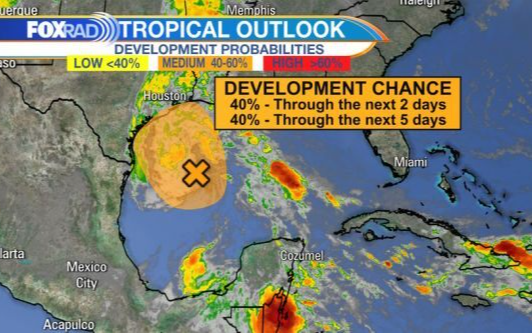 墨西哥湾西部的大气扰动有40％的可能升级