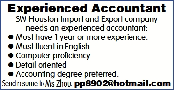 Experienced Accountant