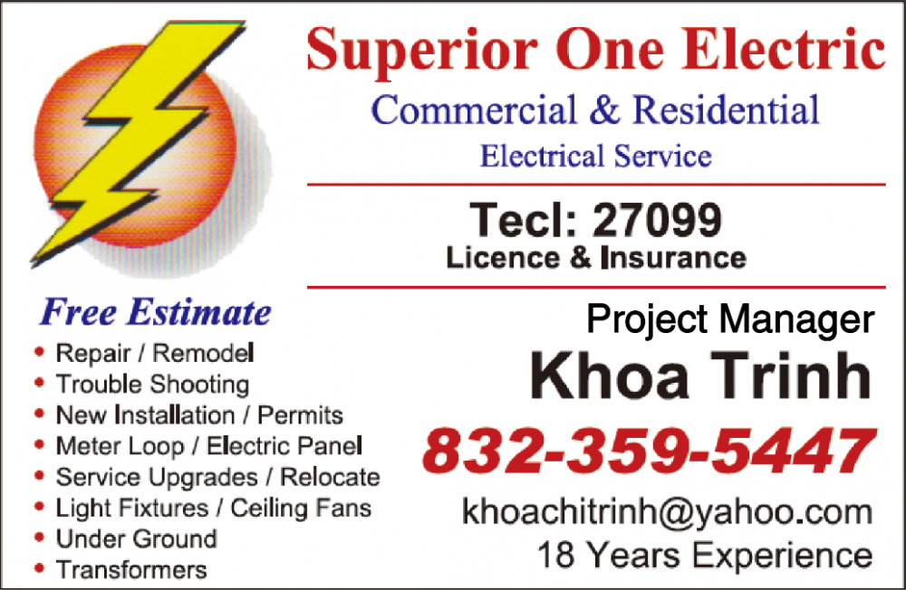 Superior One Electric commercial & Residential 商業住宅專業電工